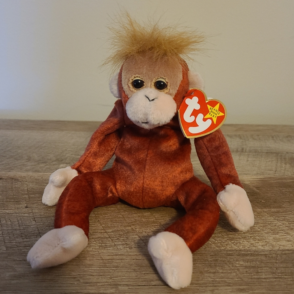 🦧RETIRED~VINTAGE Ty Beanie Baby Original "SCHWEETHEART" the Orangutan 1999